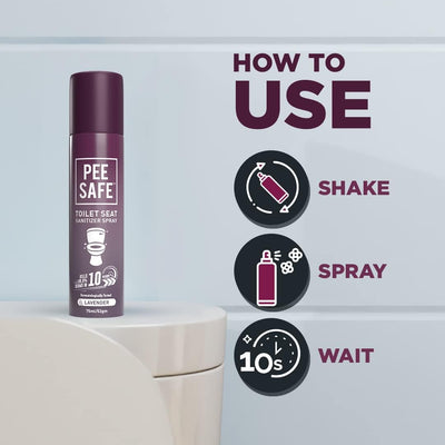 Pee Safe Toilet Seat Sanitizer Spray - Lavender, 75ml - Image 8