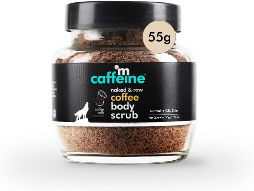 mCaffeine Naked & Raw Coffee Body Scrub - Exfoliating, Tan Removal - 55g