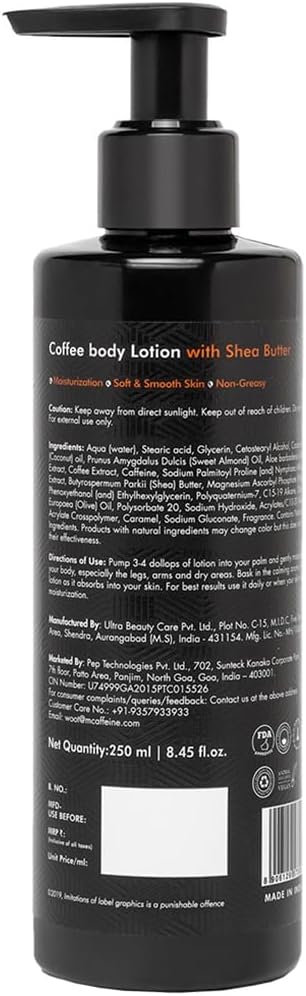 mCaffeine Coffee Body Lotion - Hydrating & Nourishing - 250ml - Image 3