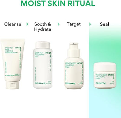 Innisfree Green Tea Seed Hyaluronic Face Moisturiser Cream, 50ml - Image 4