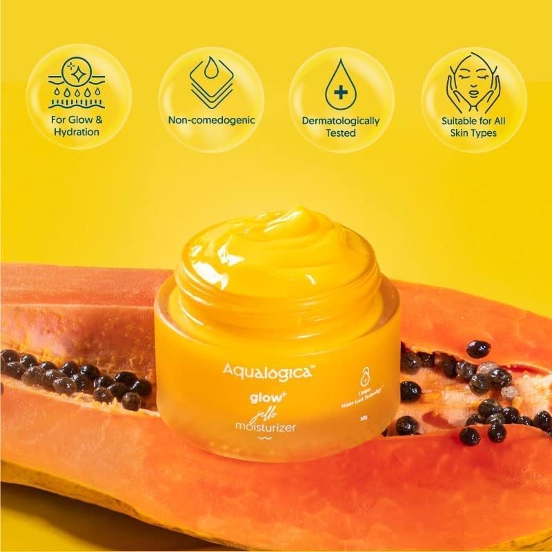 AQUALOGICA Glow+ Jello Moisturiser with Vitamin C & Papaya - 50g - Image 2