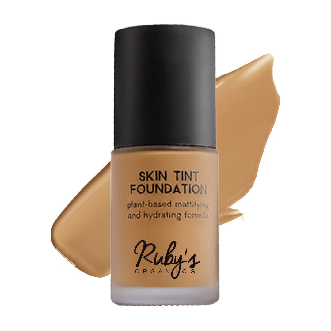 Ruby's Organics Skin Tint Mattifying Liquid Foundation Medium Coverage Matte Finish Breathable Natural 30 ml