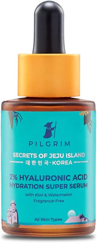 Pilgrim 2% Hyaluronic Acid Hydration Super Serum With Kiwi Extracts For Hydrated Skin For Unisex Of All Skin Types Korean Skin Care, 30ml