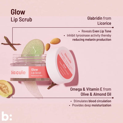 Biocule Glow Lip Scrub: Glabridin + Omega + Vitamin E - 12gm - Image 7