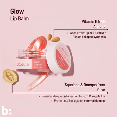 Biocule Glow Lip Balm - Squalane + Omega + Vitamin E, 12g - Image 6