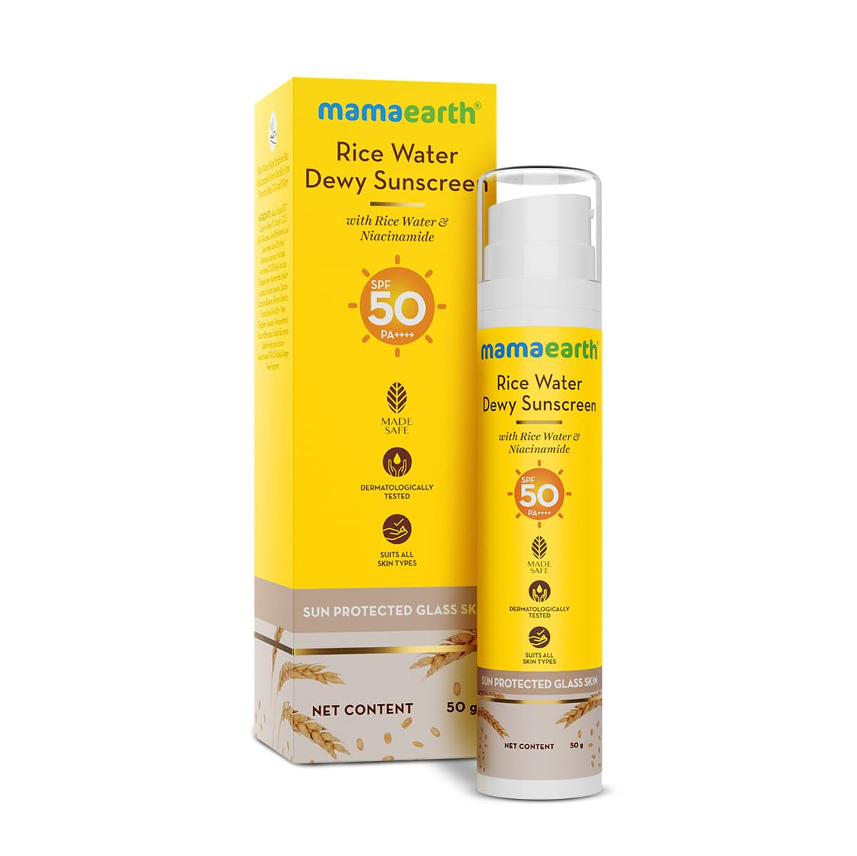 Mamaearth Rice Water Dewy Sunscreen 50G