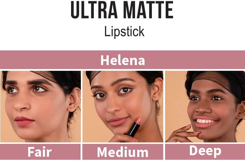 Nykaa Ultra Matte Lipstick Helena 12 - Luxurious Colour Cosmetics, Single Unit - Image 4