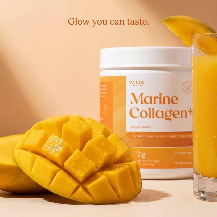 Valeo Marine Collagen+ Alphonso Mango Flavour Powder - 26 Servings - Image 2