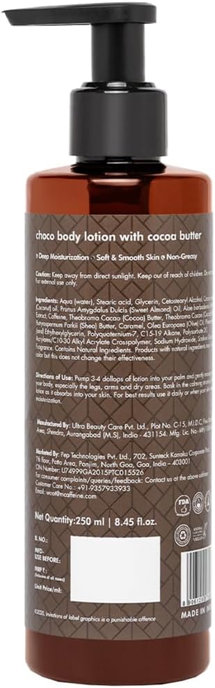 mCaffeine Choco Body Lotion - Moisturising Body Care, 250ml - Image 7
