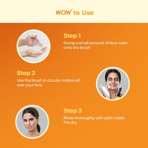 Wow Skin Science Brightening Vitamin C & Niacinamide Foaming Face Wash|for Brighter Glow|built-in Brush For Deep Cleansing|brightens & Evens Out Skin Tone|face Wash For Women & Men|150ml|pack Of 2