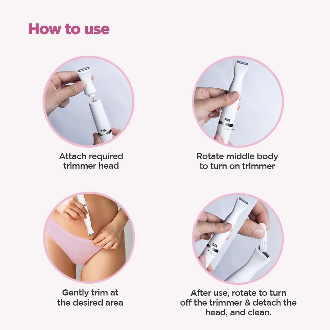 Pee Safe Furr Women's Multipurpose Trimmer - Water Resistant with Rechargeable Battery - Image 3