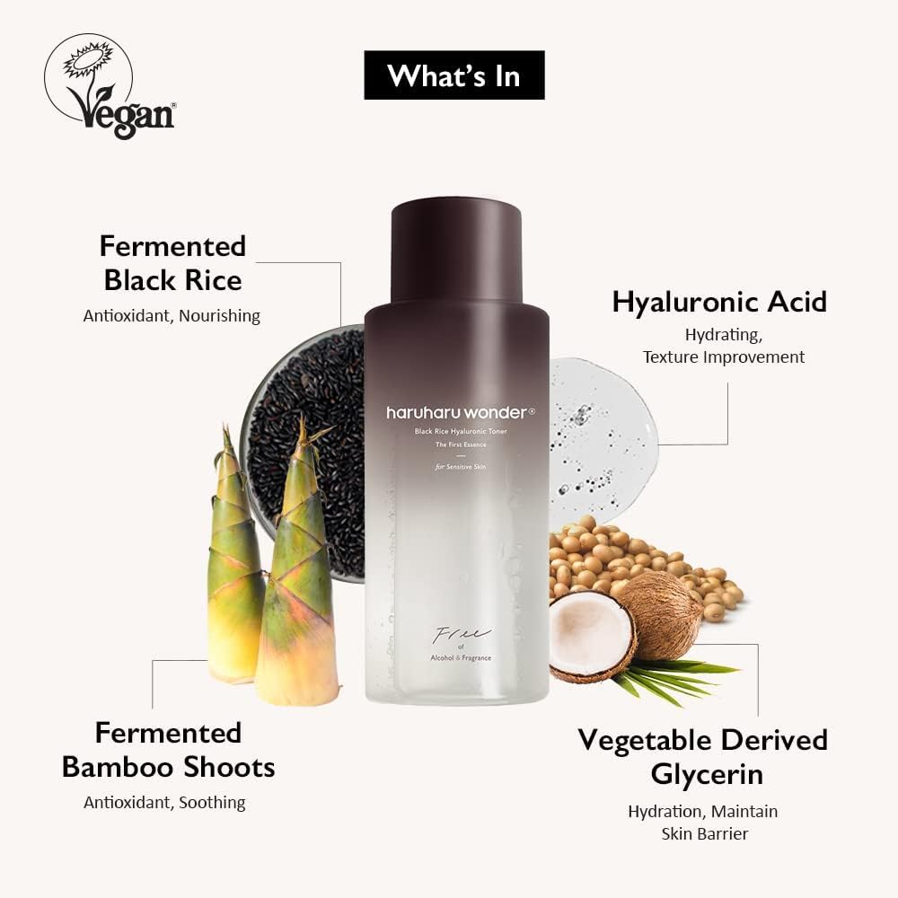 Haruharu Black Rice Hyaluronic Toner - Alcohol & Fragrance Free, 300ml - Image 4