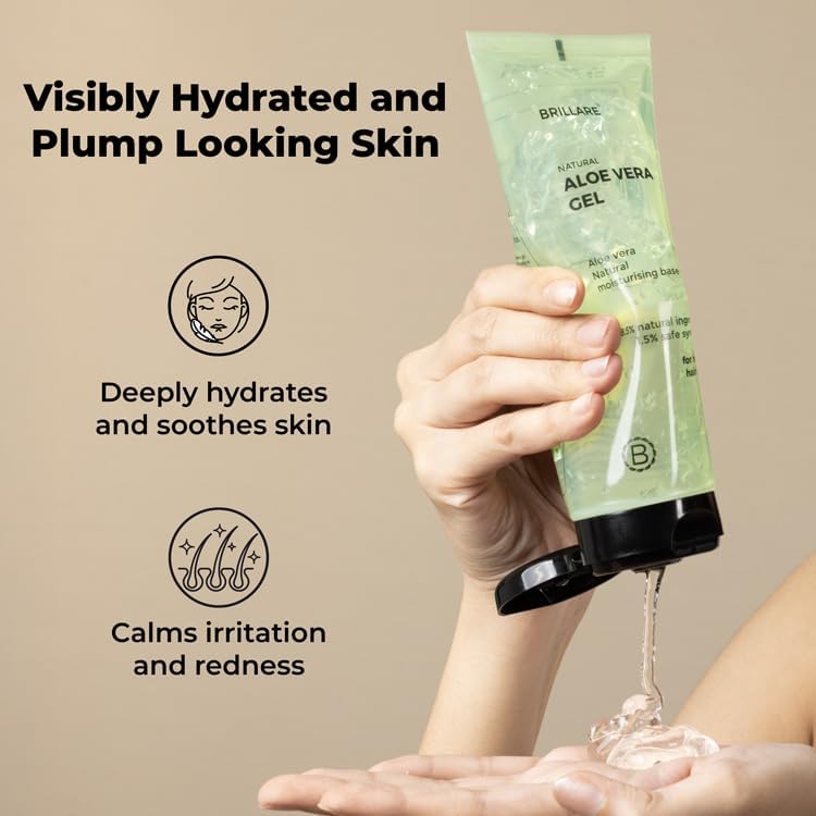 Brillaire Aloe Vera Gel - Face & Hair Moisturiser, 200g - Image 3