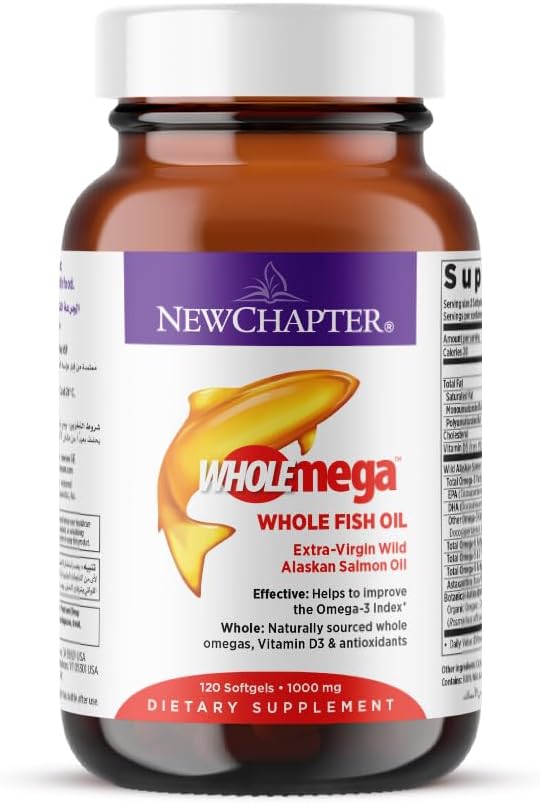 New Chapter Wholemega Whole Fish Oil 1000mg - 120 Softgels