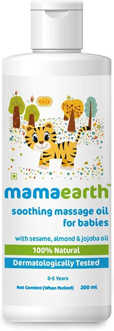 Mamaearth Baby Massage Oil - 100% Natural Ingredients, Dermatologically Tested, 200ml