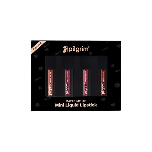 Pilgrim Mini Liquid Lipstick Pack - Nude Temptation, 4 x 4ml