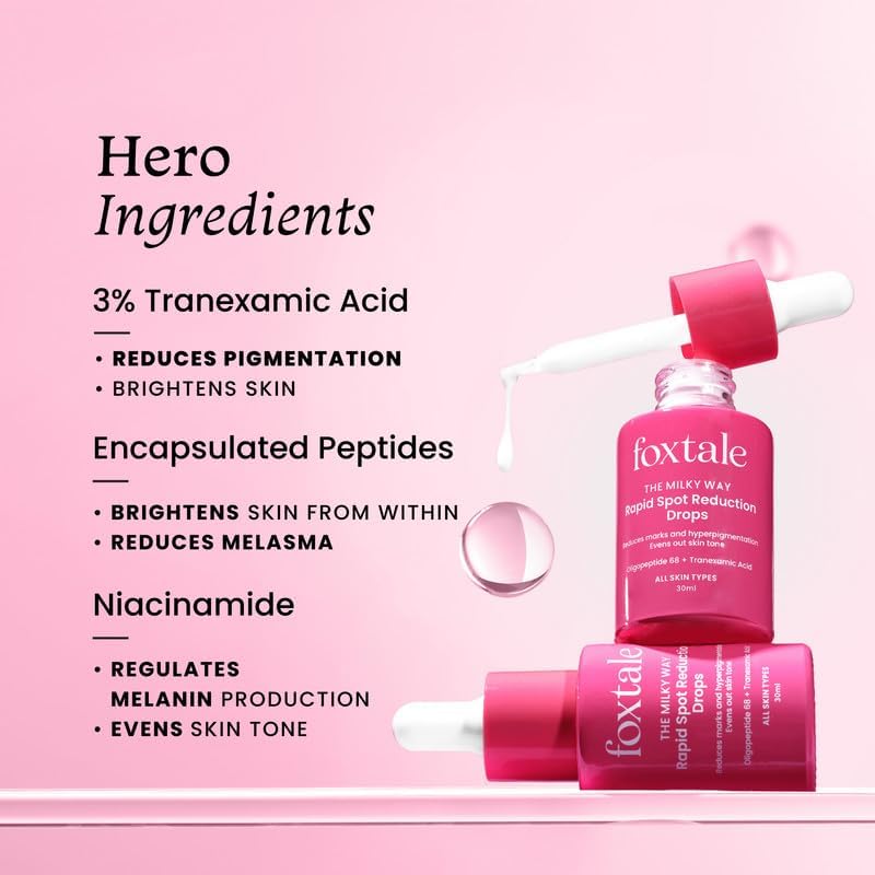 Foxtale Face Serum with 3% Tranexamic Acid, Peptides & Niacinamide - 30ml - Image 3