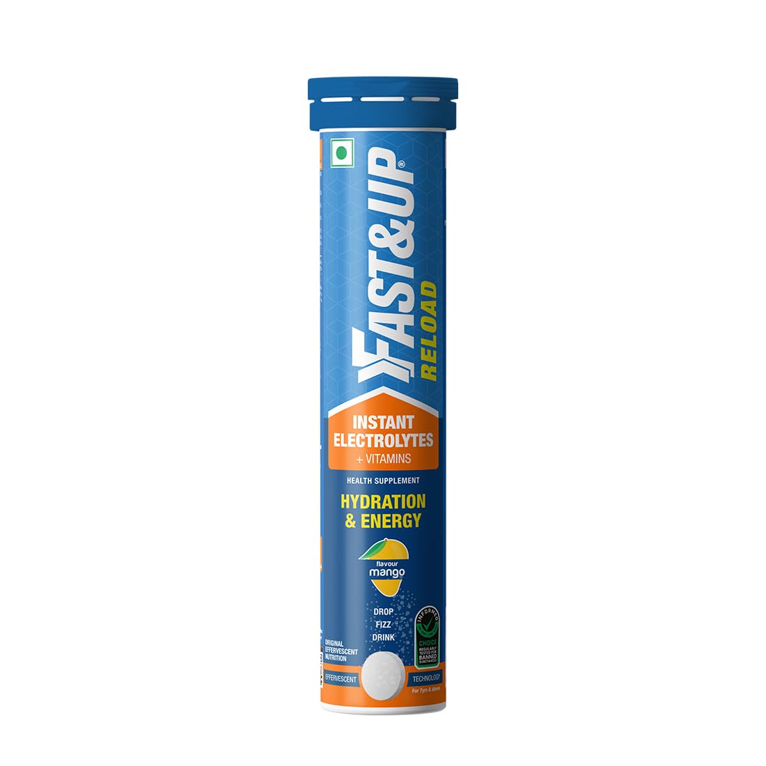 Fast & Up Reload Mango - Electrolyte Hydration Drink, 500g