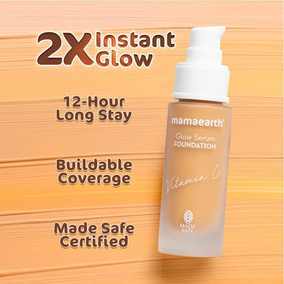 Mamaearth Glow Serum Foundation with Vitamin C & Turmeric, 30ml - Image 4