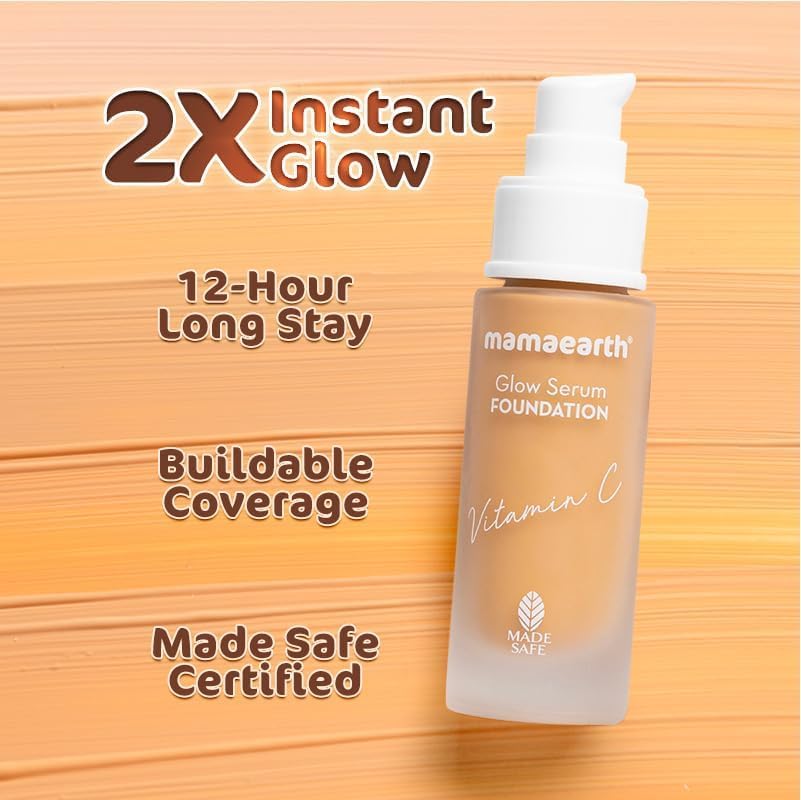 Mamaearth Glow Serum Foundation with Vitamin C & Turmeric, 30ml - Image 4