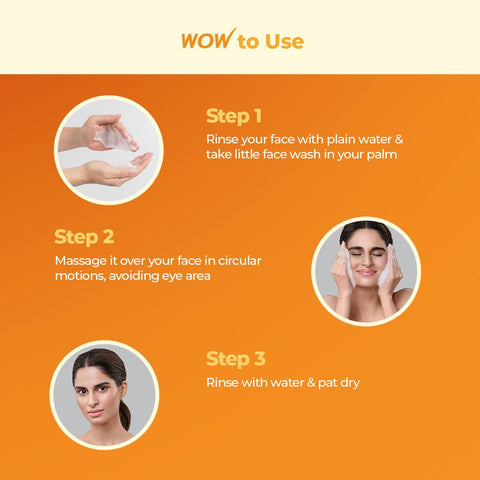 Wow Skin Science Brightening Vitamin C & Niacinamide Face Wash For Brighter Glow Paraben & Sulphates Free Face Wash For Women & Men 100 Ml Pack Of 3