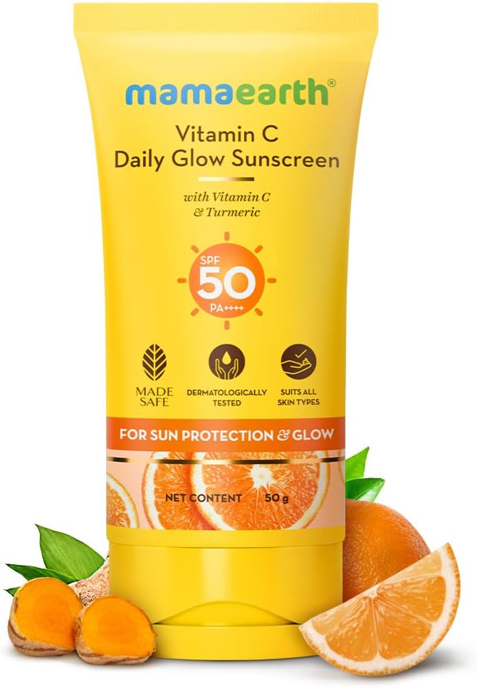 Mamaearth Vitamin C Daily Glow Sunscreen SPF 50, 50g