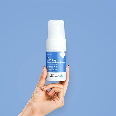 No More Active Acne Kit- THE DERMA CO 2% SALICYLIC ACID SERUM 30 ml and 3% AHA-BHA Foaming Face Wash 100ml Combo