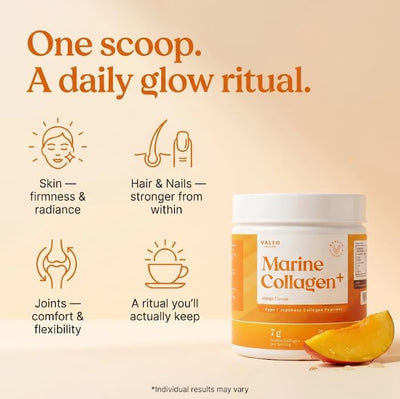 Valeo Marine Collagen+ Alphonso Mango Flavour Powder - 26 Servings - Image 4