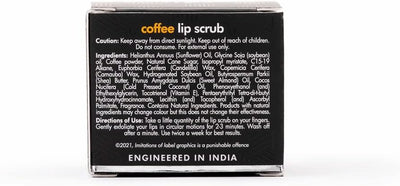 mCaffeine Coffee Lip Scrub - Pure Arabica, Cold-Pressed Coconut Oil, 12g - Image 8