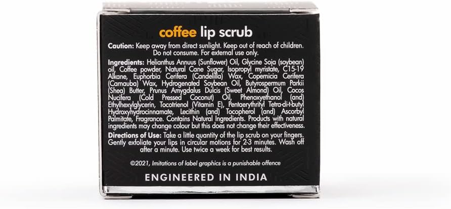 mCaffeine Coffee Lip Scrub - Pure Arabica, Cold-Pressed Coconut Oil, 12g - Image 8
