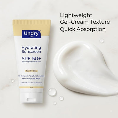 Undry Hydrating Gel Sunscreen SPF 50+ with Hyaluronic Acid & Ceramide - 50g - Image 4