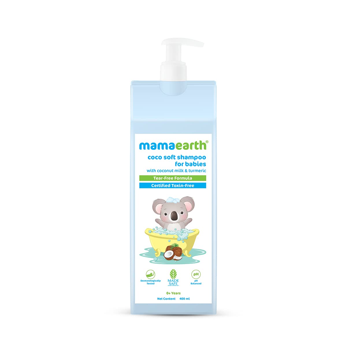 Mamaearth coco soft shampoo for babies with coconut milk & turmeric 400 ml