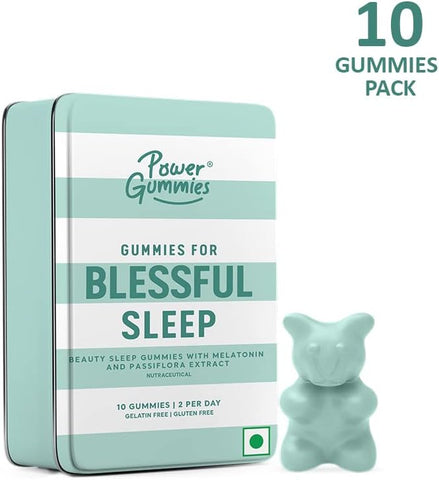 Power Gummies - Jaw Dropping Skin 60 Gummies + Blessful 10 Gummies || Collagen Builder, Glowing & Healthy Skin, Deep Sleep & Non Habbit Forming for Women & Men - Lemon Twist & Fruit Flavour