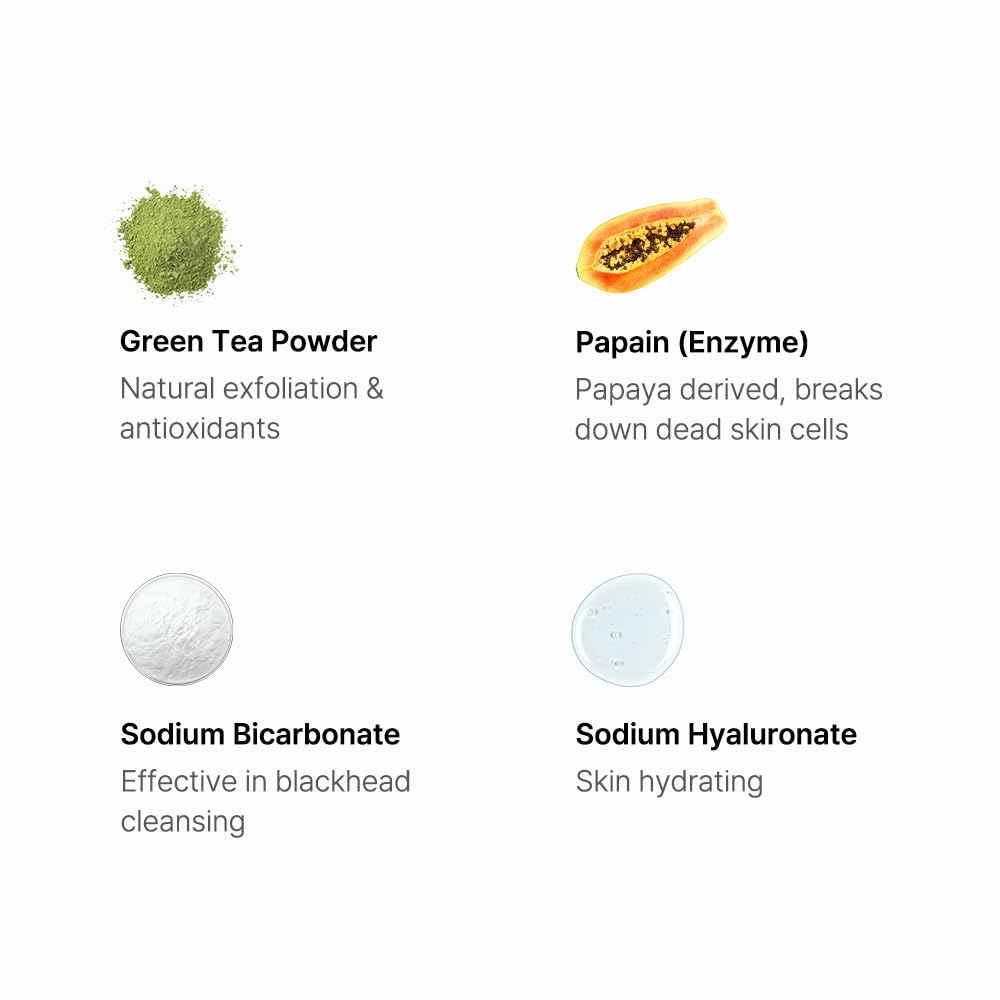 By Wishtrend Green Tea & Enzyme Powder Face Wash, 110g - Image 3