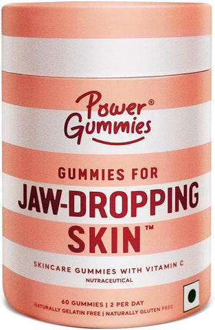 Power Gummies - Jaw Dropping Skin 60 Gummies + Blessful 10 Gummies || Collagen Builder, Glowing & Healthy Skin, Deep Sleep & Non Habbit Forming for Women & Men - Lemon Twist & Fruit Flavour