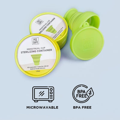 Pee Safe Menstrual Cup Sterilizing Container - Medical-Grade Silicone, Collapsible - 1 Unit - Image 5