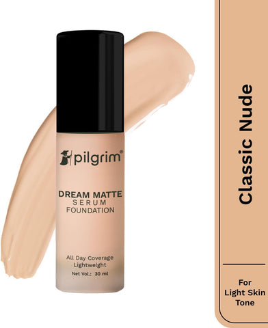 Pilgrim Classic Nude Serum Liquid Foundation, Matte & Poreless,30 ml