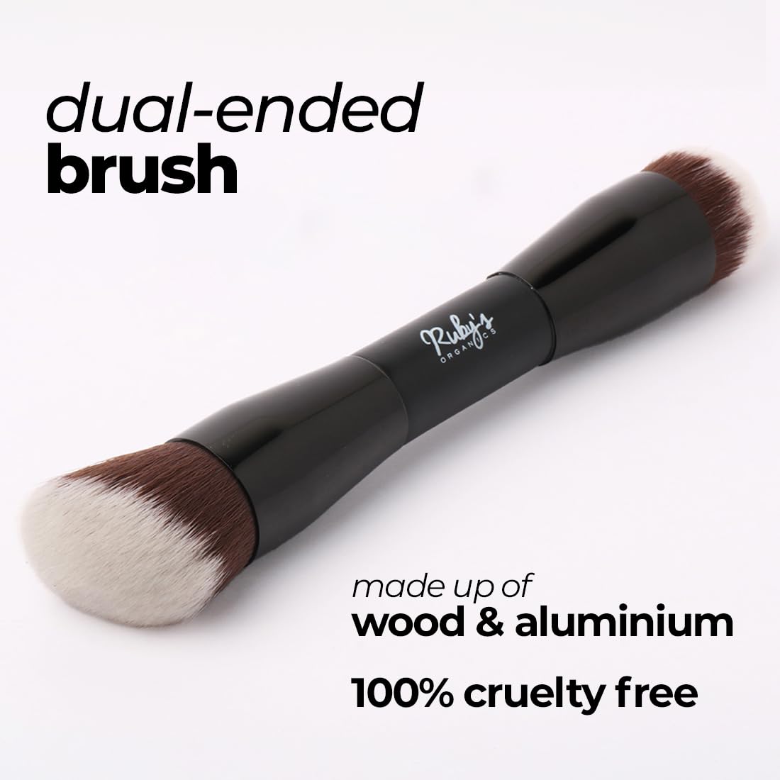 Ruby's Organics Dual Ended Blush-Foundation Brush - Colour Cosmetics - Image 3