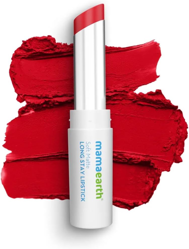 Mamaearth Soft Matte Lipstick with Jojoba & Vitamin E - Ruby Red 3.5g - Image 5