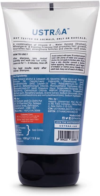 Ustraa Hair Conditioner for Men - Vitamin E & Water Hyssop, Daily Use - 100g - Image 2