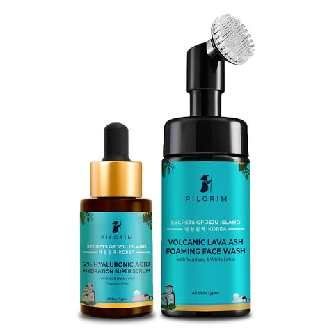 Pilgrim Skin Hydration Duo Pack | Foaming Face Wash with Brush 120ml