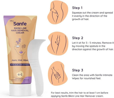 Sanfe Hair Removal Gel with Aloe Vera & Coconut Extracts - 100ml - Image 6
