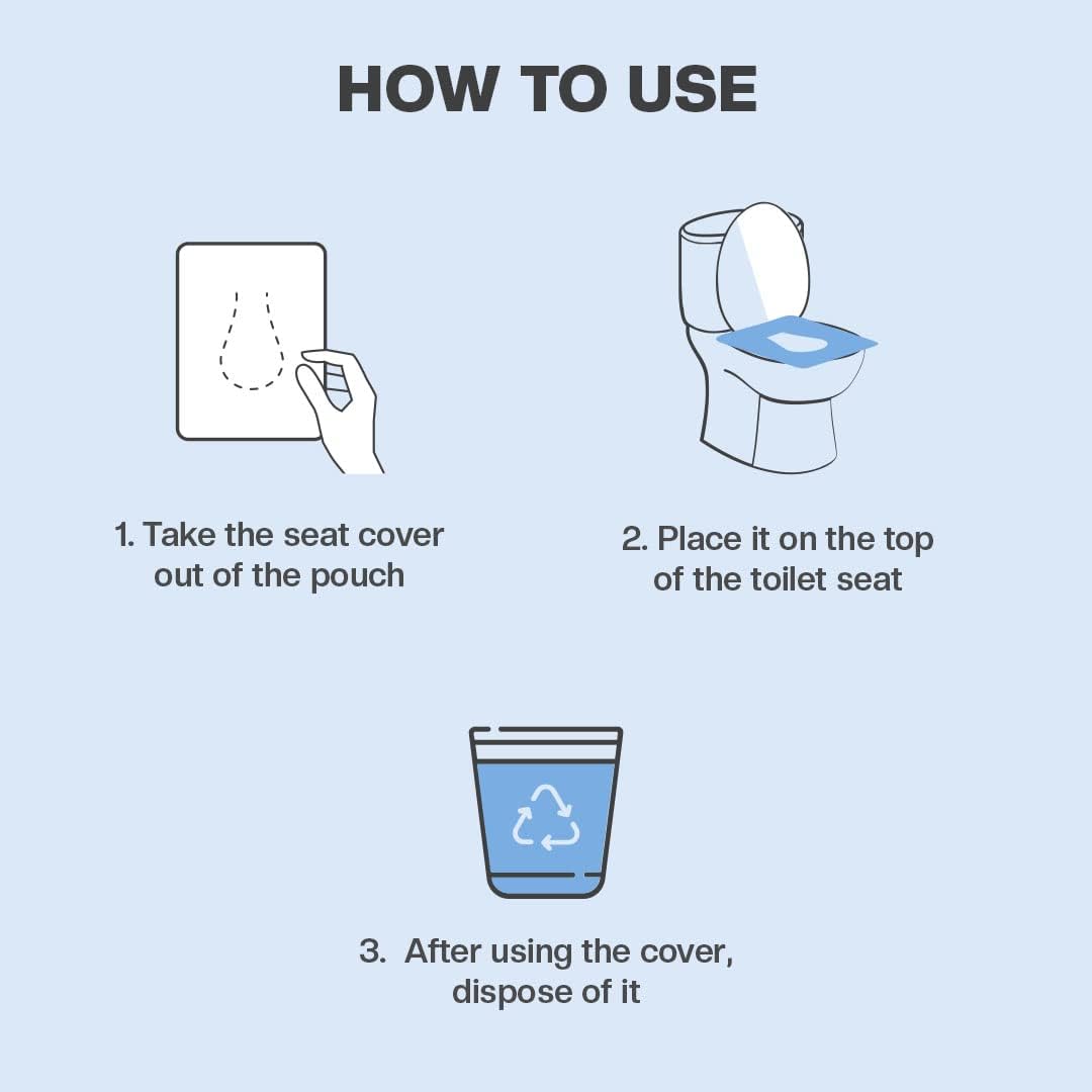 Pee Safe Disposable Toilet Seat Covers - Paper-Based, 10 Pack - Image 4