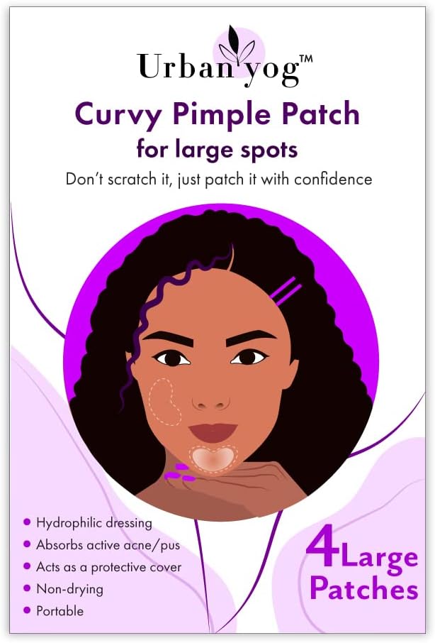 UrbanYog Acne Curvy Pimple Patch - 100% Hydrocolloid for Large Spots