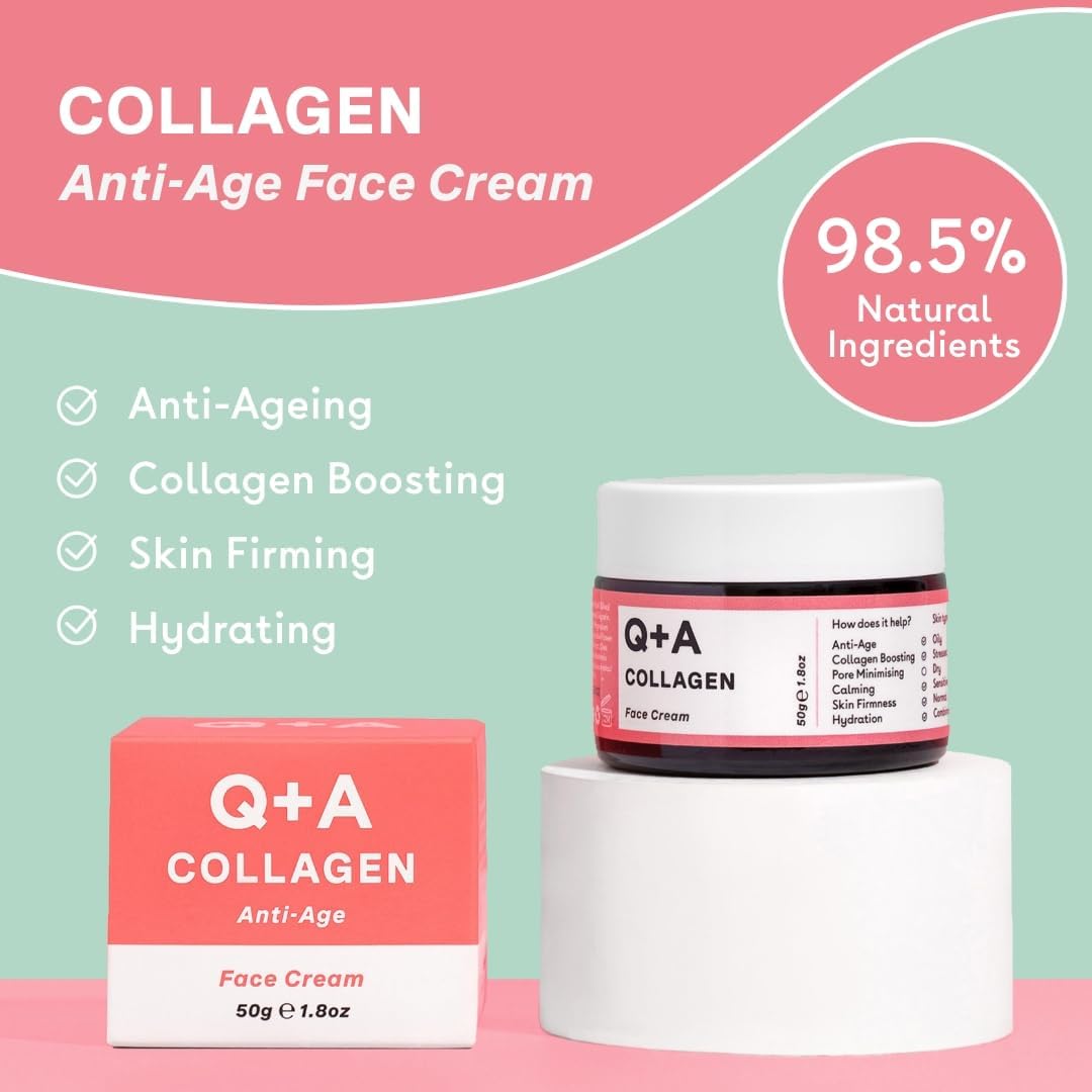 Q+A Collagen Anti-Age Face Moisturiser, Seaweed-Derived, 50ml - Image 4