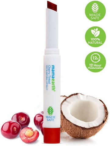 Mamaearth Tinted Lip Balm 100% Natural, Enriched With Vitamin E, 12 Hour Moisturisation, 2 g Cherry