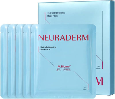 Neuraderm Hydro Brightening Facial Sheet Mask, Radiant Complexion Serum - Pack of 5