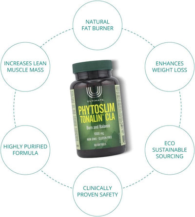Ultimate Phytoslim Tonalin CLA Softgels - 1000mg, 60 Count - Image 4