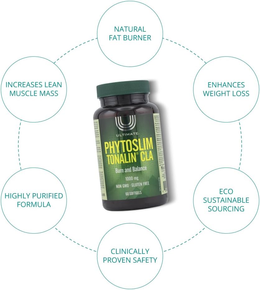 Ultimate Phytoslim Tonalin CLA Softgels - 1000mg, 60 Count - Image 4
