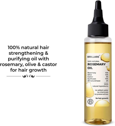 Brillaire Rosemary Hair Growth Oil - Hair Strengthening & Purifying - 100ml - Image 2